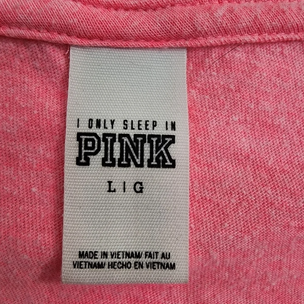 Victoria’s Secret PINK Snuggle Is Real Sleep Shirt Large Gray 3/4 Sleeve Lounge